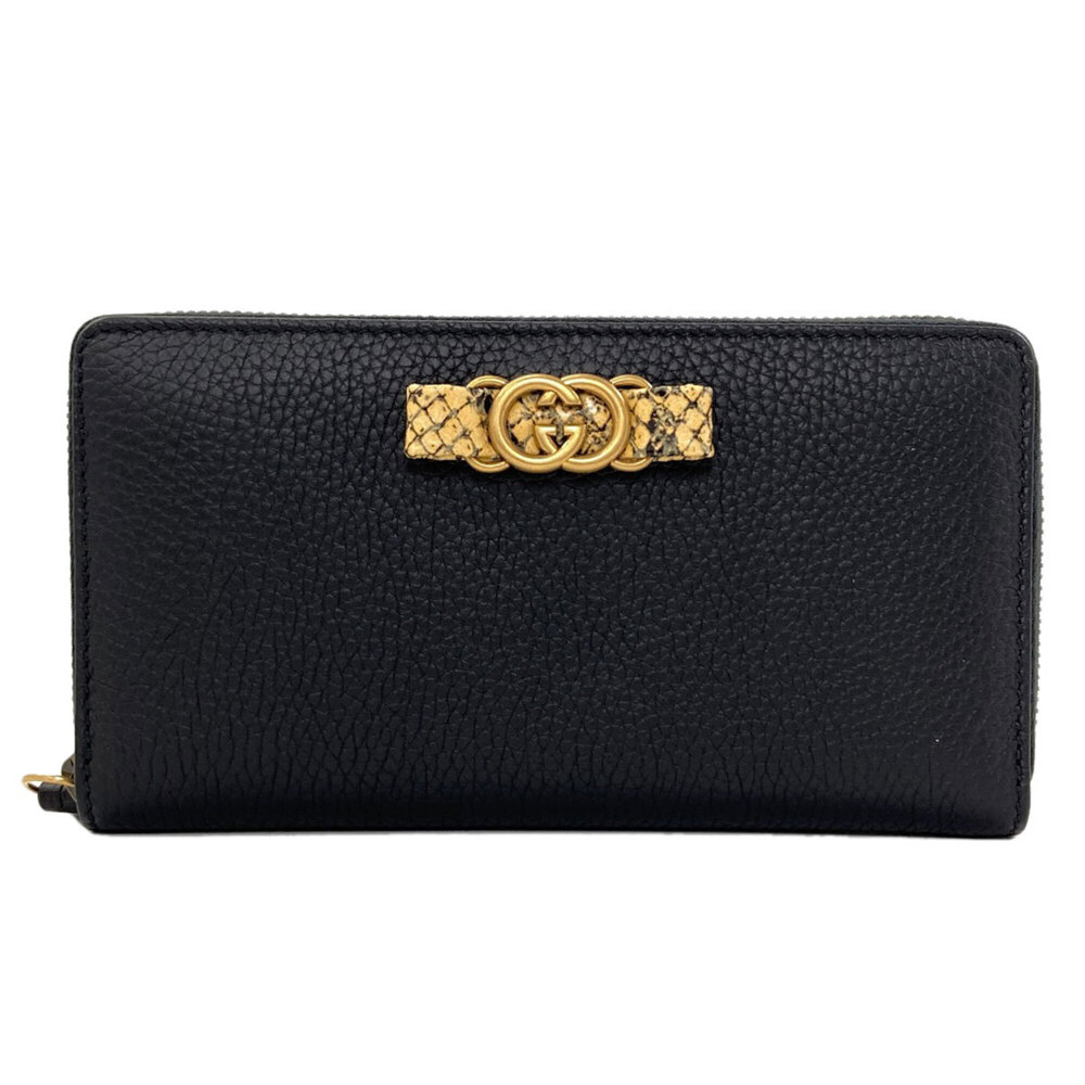 Gucci 750458 Interlocking G Long Wallet (with coin purse) Leather/Python Wome...